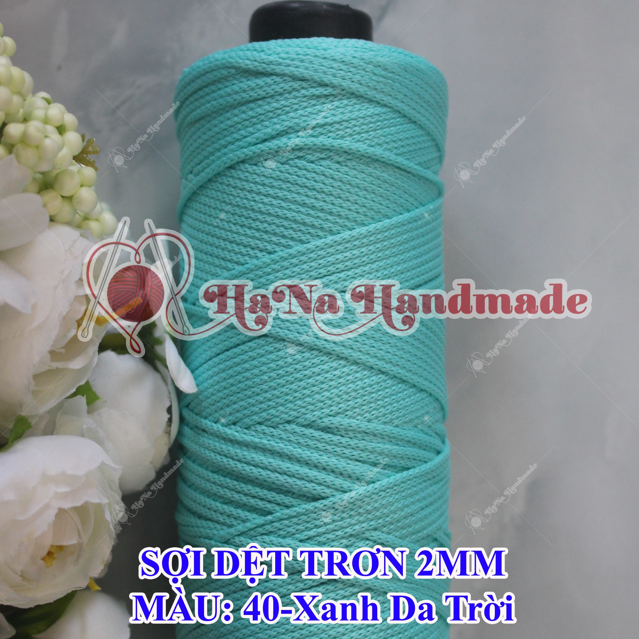 Sợi dệt trơn Craft Yarn móc nón, túi xách cuộn 125g sợi 2mm