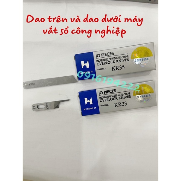 Hộp 10 chiếc dao trên và 10 chiếc dao dưới dùng máy vắt sổ công nghiệp