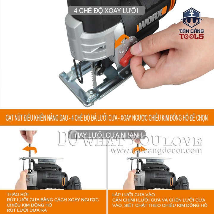Máy Cưa Lọng Dùng Pin 20V Worx WX543