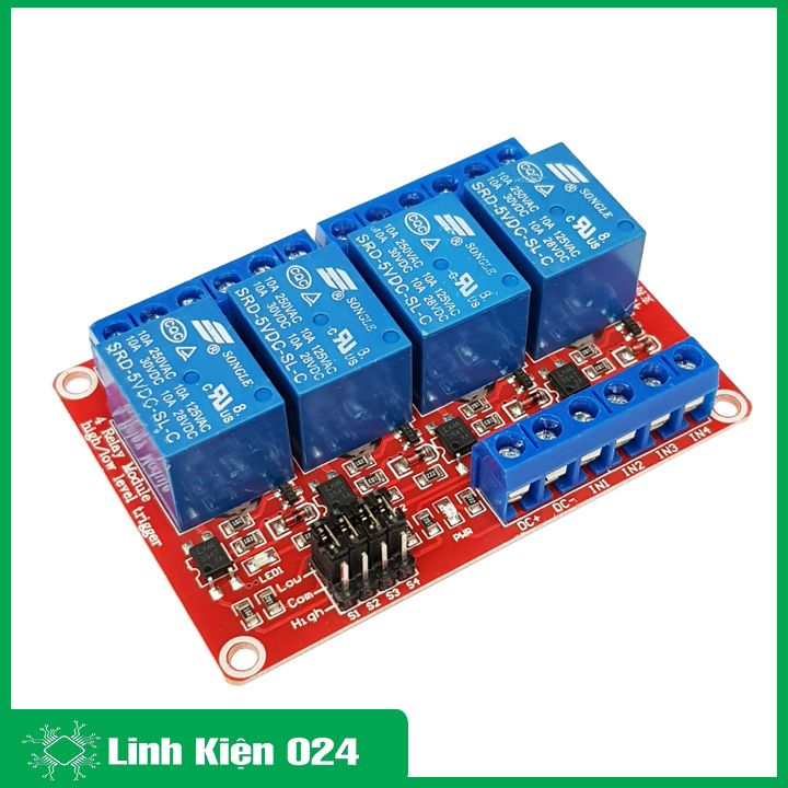 Module relay 5V DC 1 kênh, 2 kênh, 4 kênh Hight / Low
