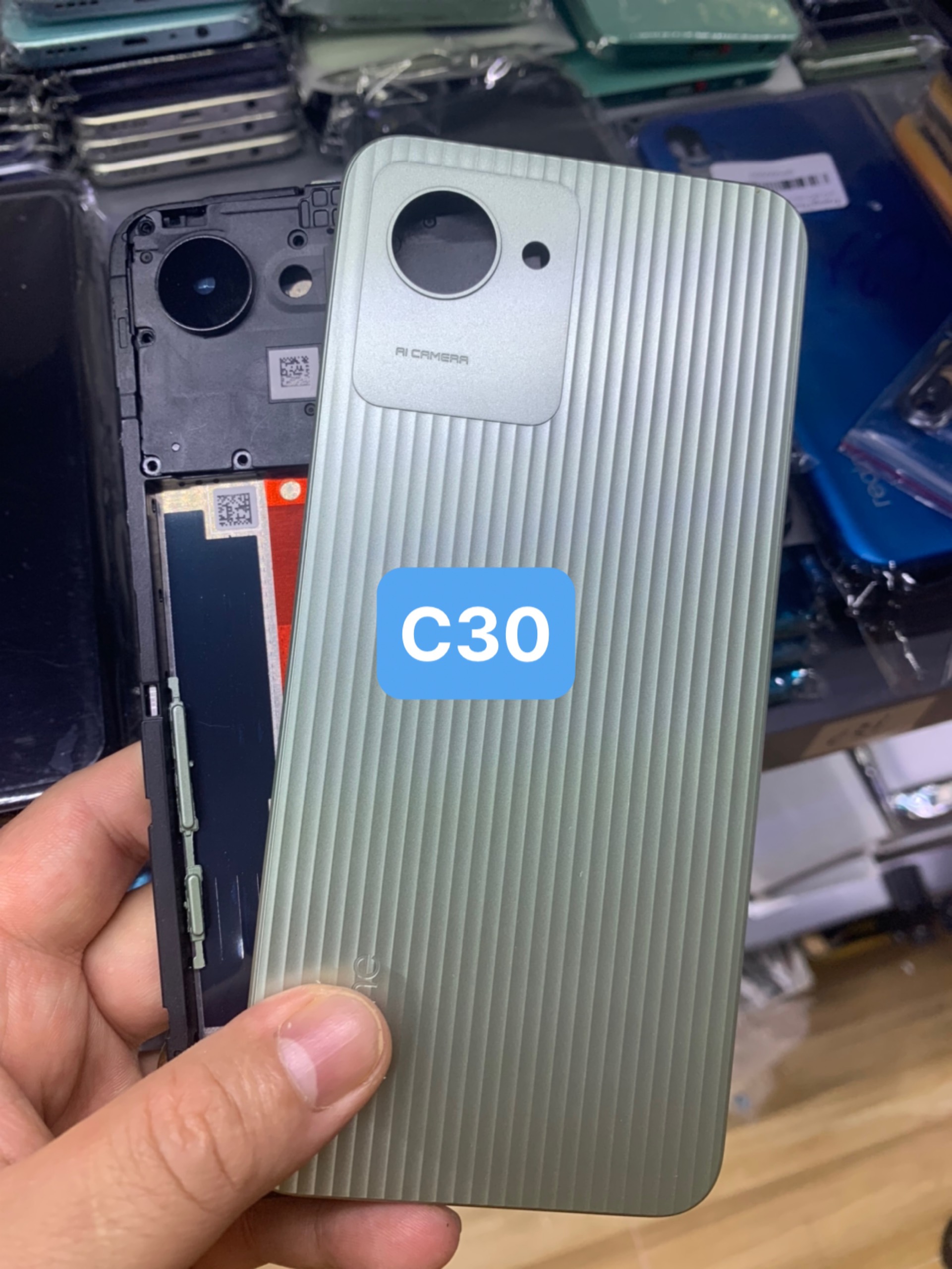 Bộ xương vỏ zin realme C30, như ảnh