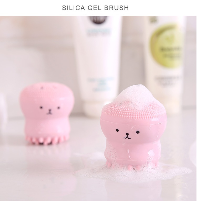 Cọ rửa mặt bạch tuộc silicon mềm mại, Con lăn massage siêu sạch