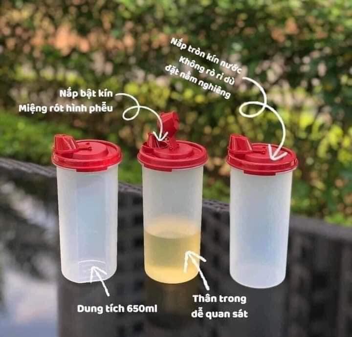 [HCM]Bình Rót dầu Stor N Pour 650ml  Tupperware chính hãng