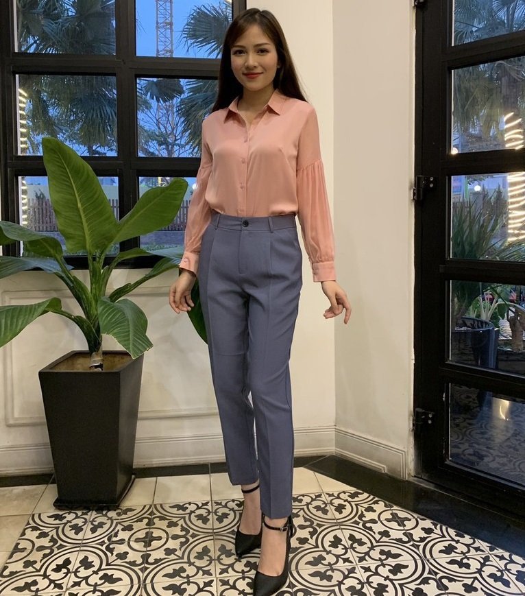 Quần tây nữ lưng cao, thời trang nữ công sở vải Tuytsi, dài 9 tấc