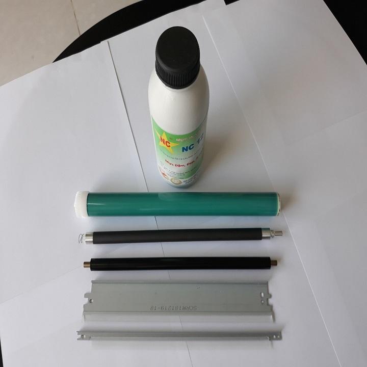 Bộ linh kiện Canon 2900: Mực nạp, Trống Drum, Trục từ, trục sạc, Gạt lớn, gạt nhỏ, dùng bơm (đổ), thay thế cho hộp mực máy in Canon 303, LBP 3000 chất lượng tốt