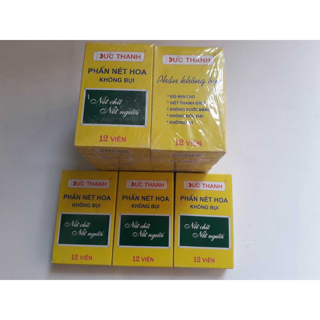 Lốc 10 hộp phấn trắng viết bảng không bụi đức thanh