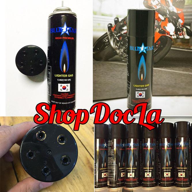 Bình Gas bơm bật lửa hàn quốc tặng kèm 5 đầu bơm ShopDocLa