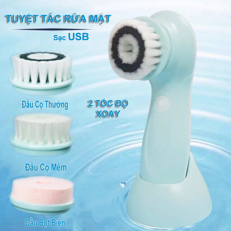 [HCM]Máy rửa mặt bằng điện cổng sạc usb
