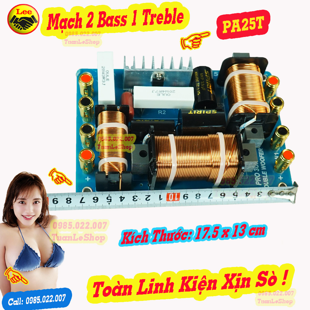 MẠCH FULL ĐÔI BASS 30,40,50 - MẠCH PHÂN TẦN 2 BASS 1 TREBLE PA25T  - GIÁ 2 MẠCH - MẠCH LOA BASS ĐÔI CÔNG SUẤT LỚN