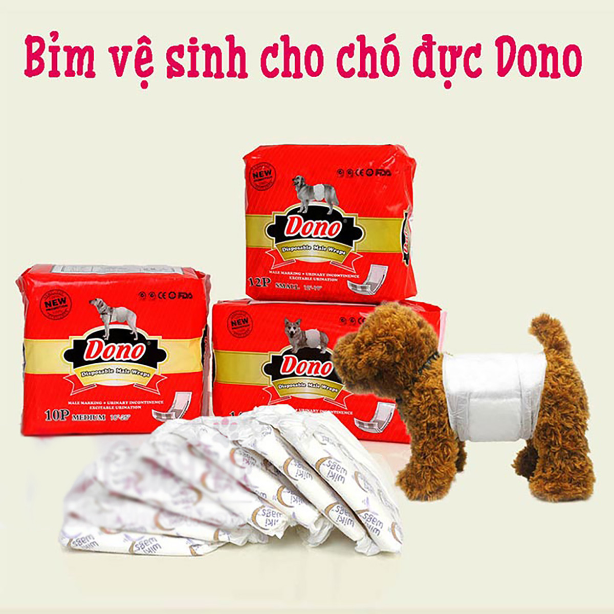 [HOÀN TIỀN 10%][Bịch] Bỉm vệ sinh cho chó đực DONO - CutePets