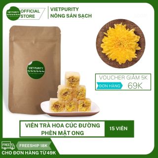 Trà hoa cúc đường phèn mật ong Vietpurity túi zip 15 viên - Thanh nhiệt thumbnail