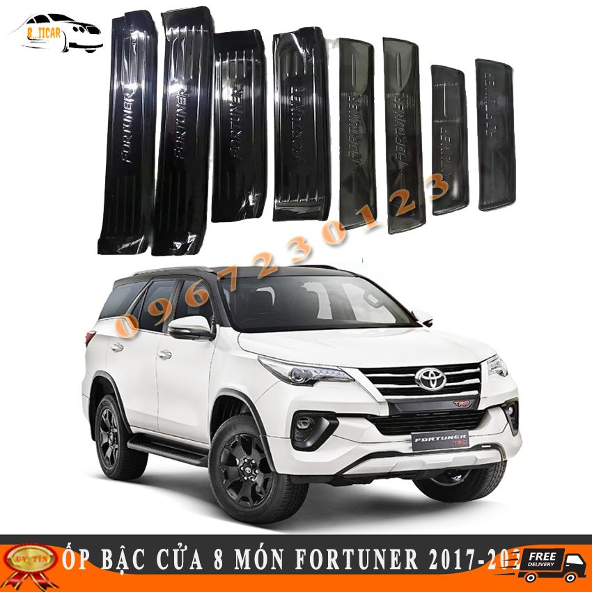 Ốp nẹp bước chân Ô TÔ TOYOTA FORTUNER 2017-2021 titan set 8 món