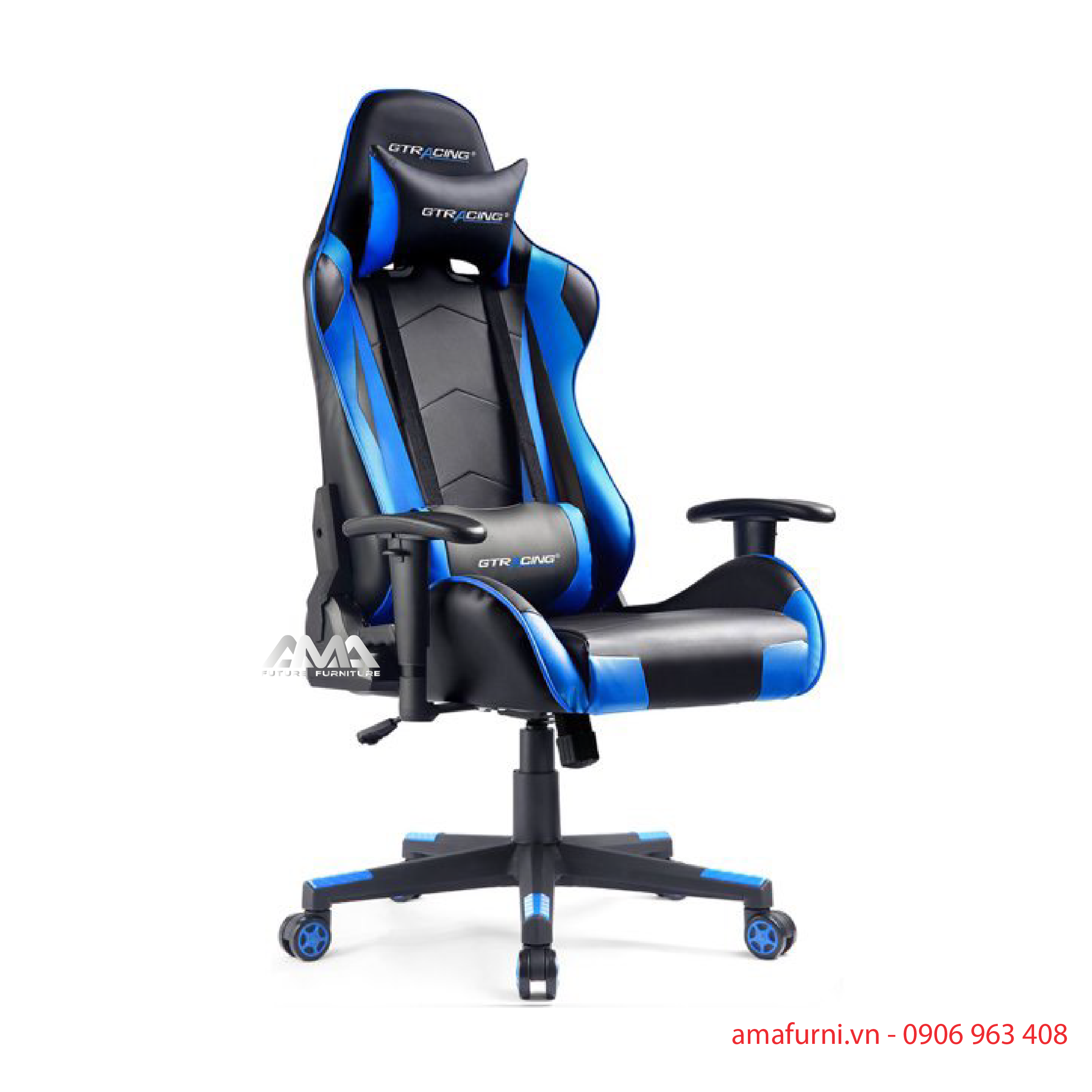 Ghế Game Gaming Chân Xoay Dành Cho Game Thủ AMA-GT-RACING-BLUE