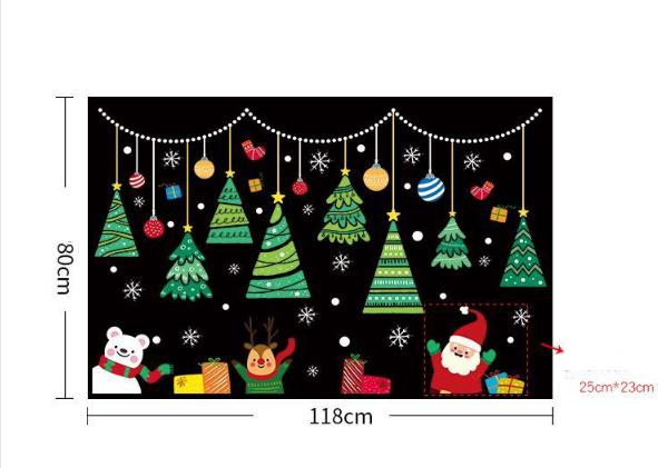 Decal trang trí Noel - Rèm Dây Cấy Thông Xanh