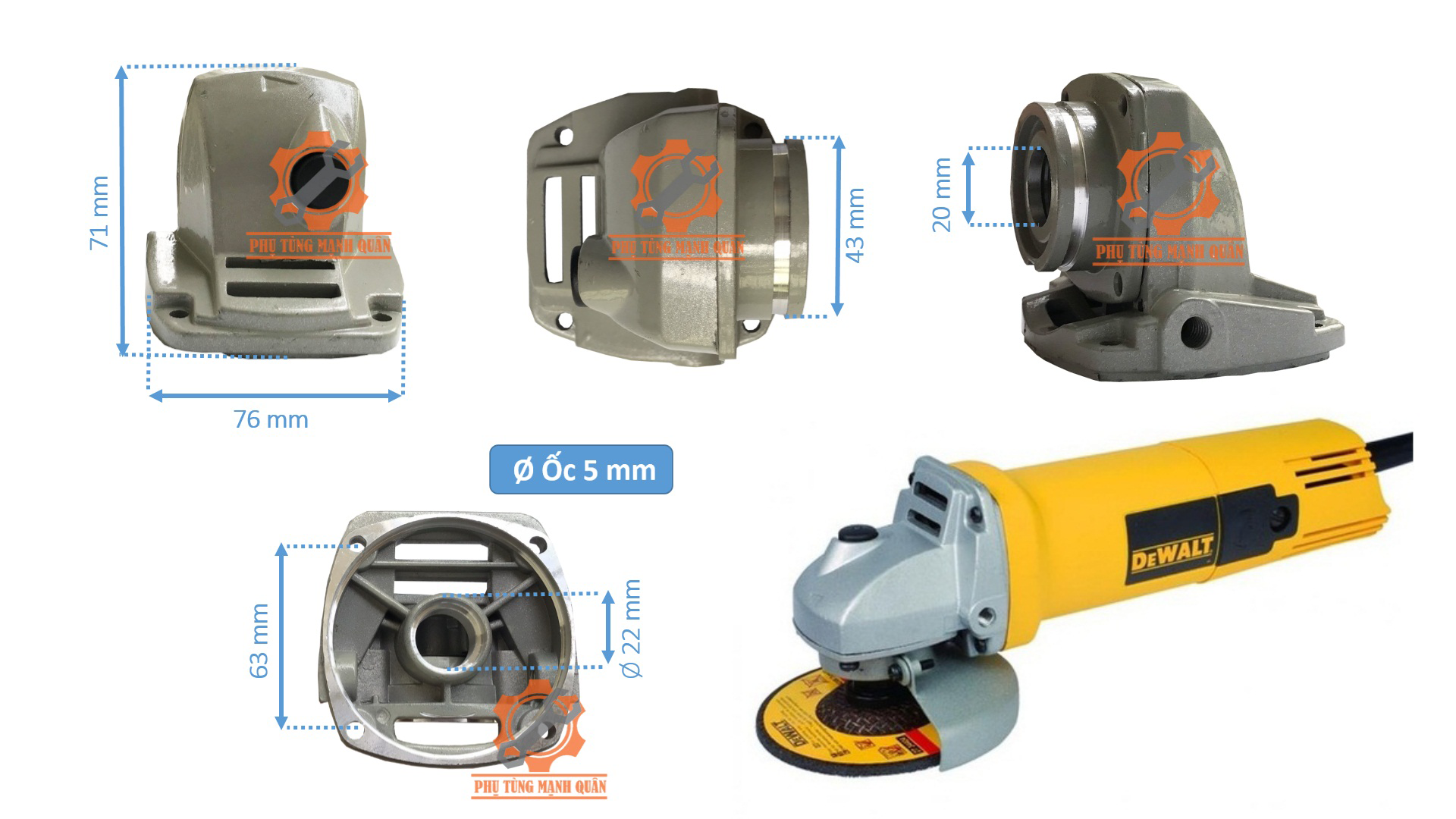 Đầu nhôm máy mài Dewalt