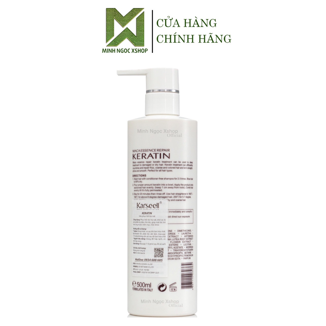 Phục hồi tóc nát Keratin Karseell Maca dạng kem 500ML