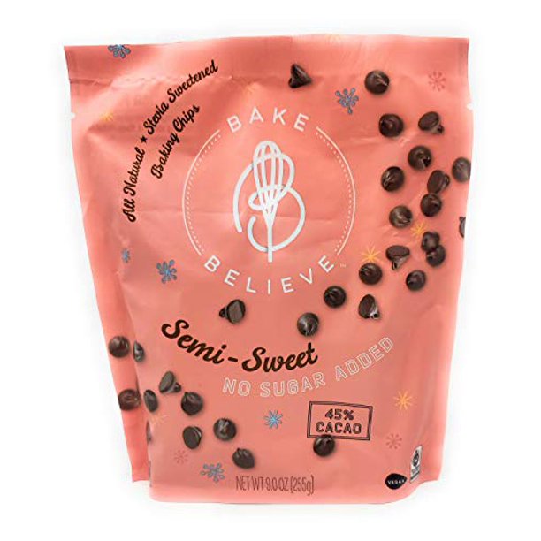 Hạt socola semi-sweet nướng bánh ăn kiêng bake believe, keto-friendly, baking chips, 255g