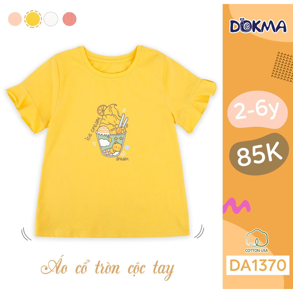 2-6y Áo cộc tay bèo bé gái Dokma DA1370