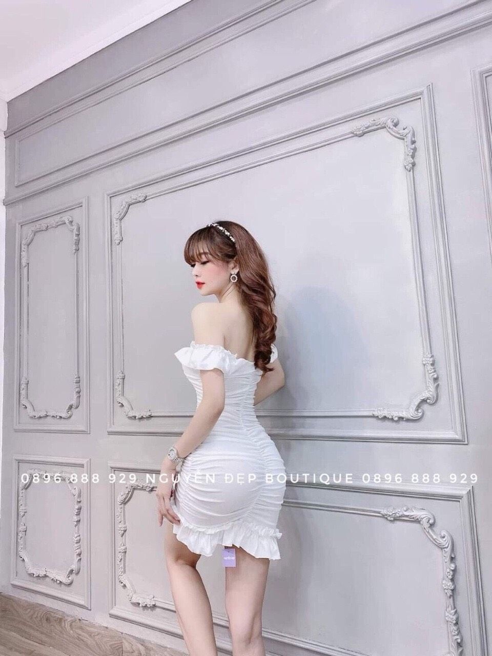 [HCM]ĐẦM TRỄ VAI UMI NHÚN(CÓ MÚT NGỰC)