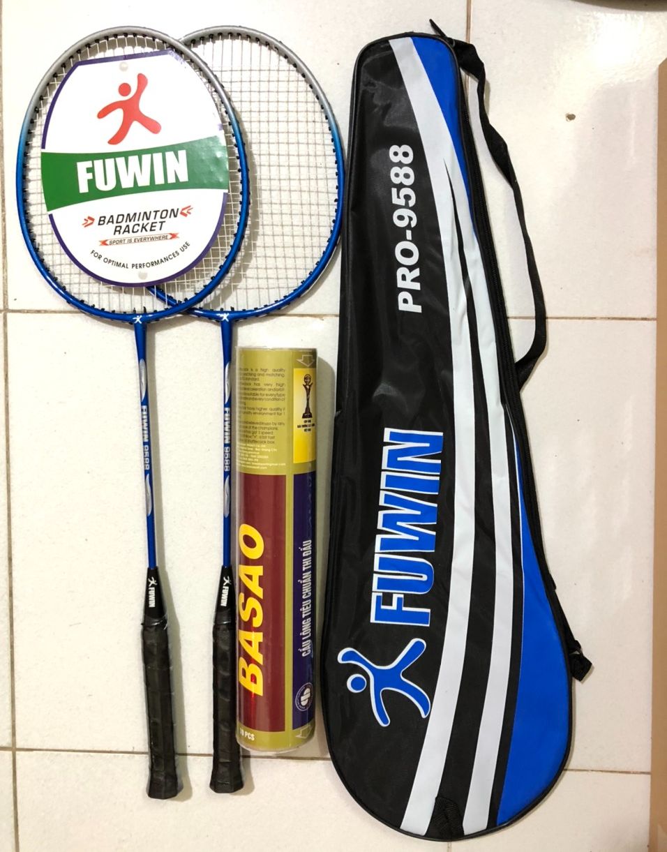 Combo 2 Cây Vợt Cầu Lông FuWin + Cầu Ba Sao [Hàng Chuẩn 365]