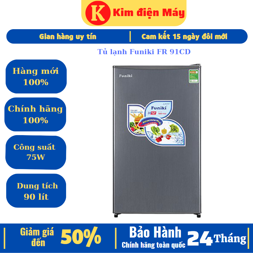 Tủ lạnh funiki fr 91cd- tủ lạnh mini 90l-75w-bảo hành 30 tháng tận nhà toàn quốc