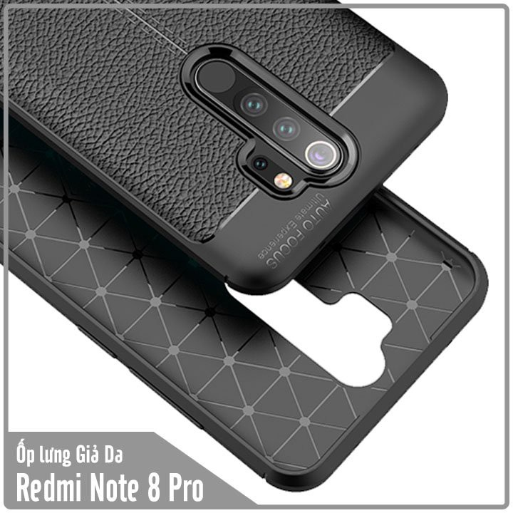 Ốp lưng giả da redmi note 8 / note 8 pro Autofocus chống sốc