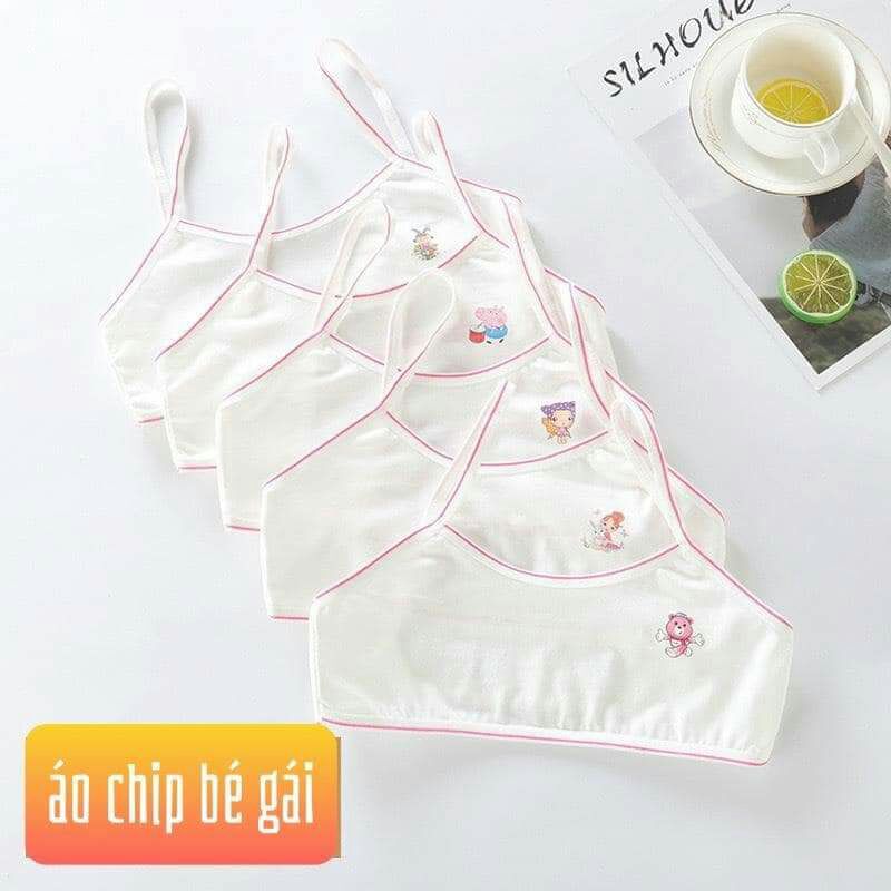 Set 5 áo lá mặc trong cho bé gái mới lớn (dưới 30kg)