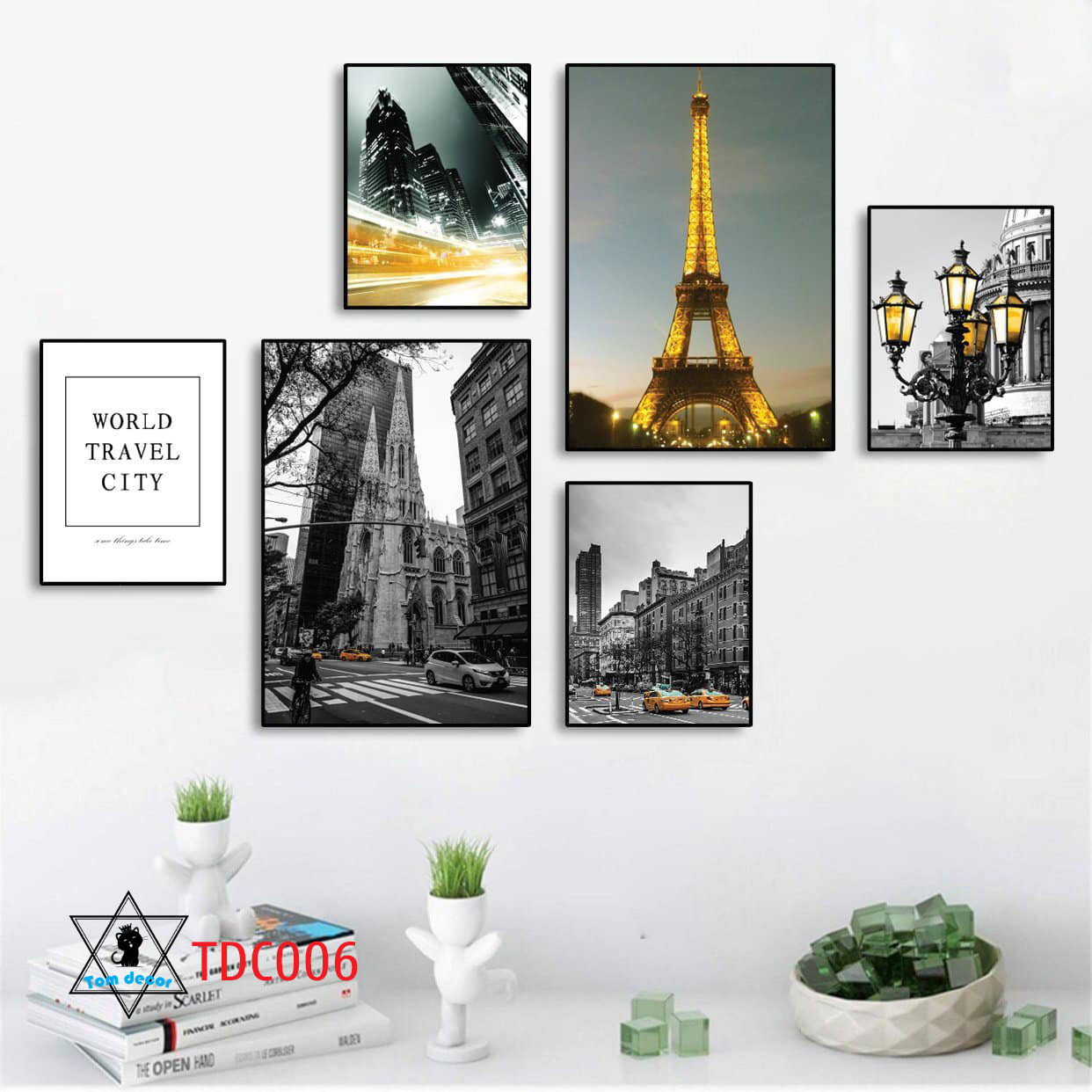 Combo 6 PCs wall hanging picture-5mm thick Foamex plastic wall stickers