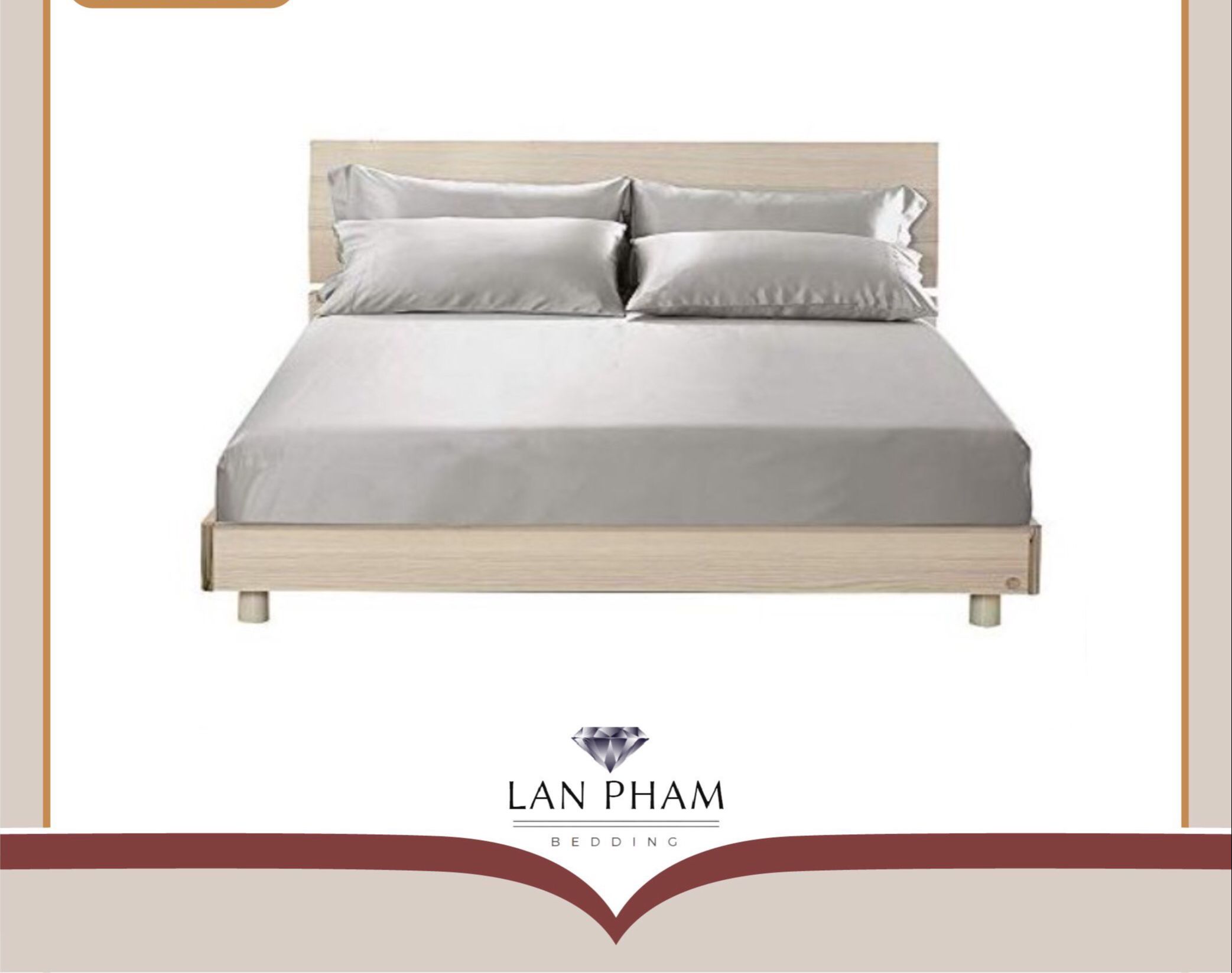 ( Lụa Loại 1) Ga - Drap Giường Lẻ Phi Lụa Màu Bạc Kim Lan Pham Bedding