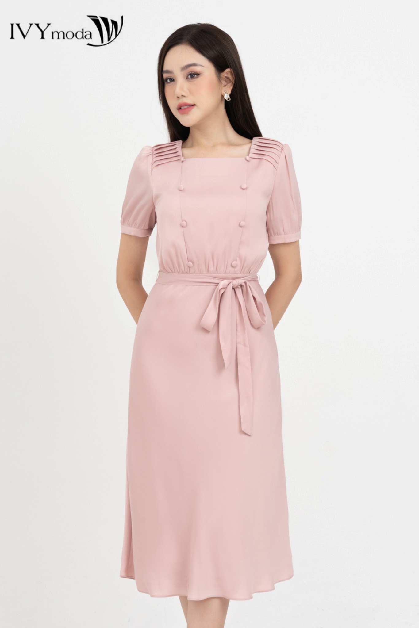 Pretty dress - đầm lụa ivy moda ms 48m8072