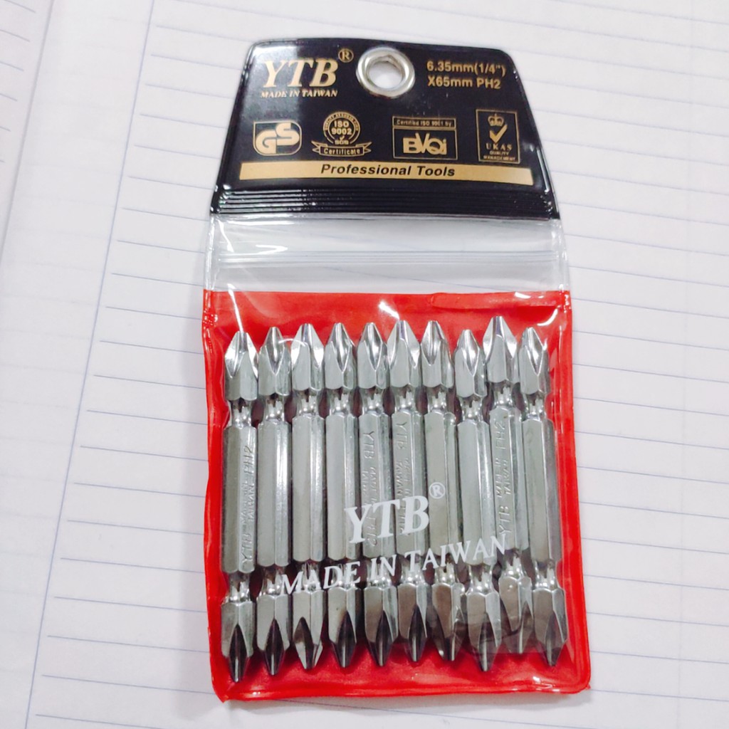 Mũi Bắn Vít 2 Đầu Thép Xịn PH2 Dài 65mm