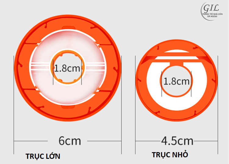 trục quấn dây câu silicone 6cm