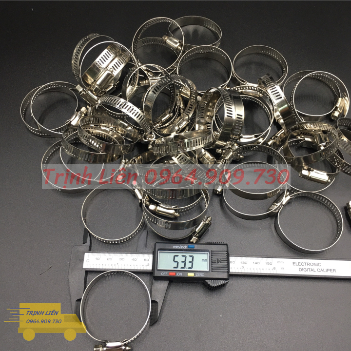 Túi đai siết quai nhê inox 50 cái , Đai xiết ống các loại inox siết cổ dê cỡ 35X51mm