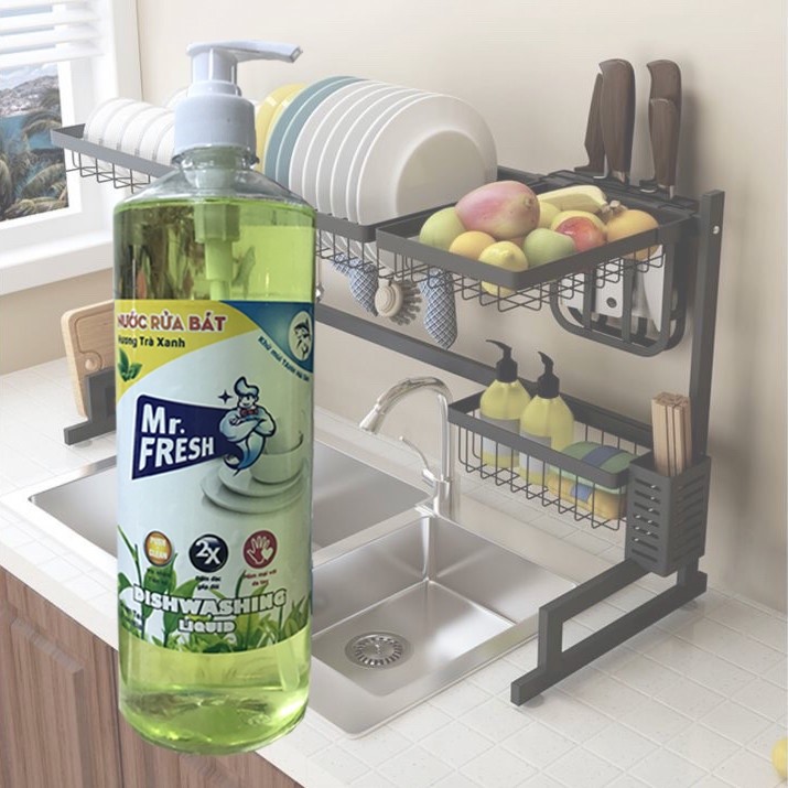 Nước Rửa Chén, Nước Rửa Bát Đậm Đặc Van Nhấn Mr Fresh 800ml (Đào, Cam, Trà Xanh, Quế)