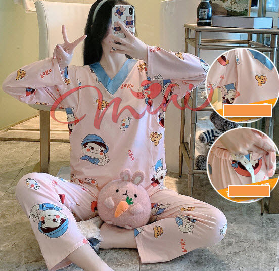 Bộ đồ bầu và sau sinh cho con bú ti LINK 1 - Quần áo bà bầu mặc nhà mùa hè cho mẹ - Đồ bộ bầu ngủ thời trang thu đông Chất Cotton Đẹp Giá Rẻ - Đồ bộ bầu bigsize dài tay