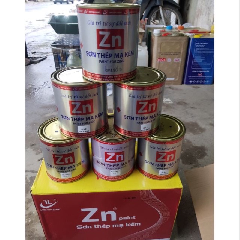 Sơn thép mạ kẽm zn màu ghi sáng hộp 800ml