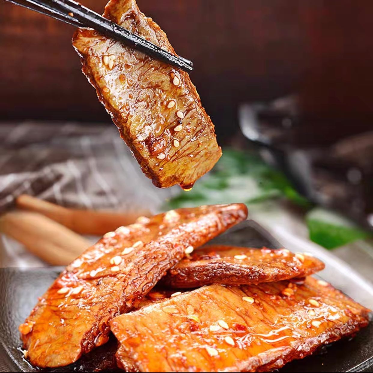 COMBO 5 GÓI Thịt chay nướng xé cay - Thịt chay vị cay 𝗤𝗜𝗔𝗡𝗦𝗜𝗣𝗔𝗜