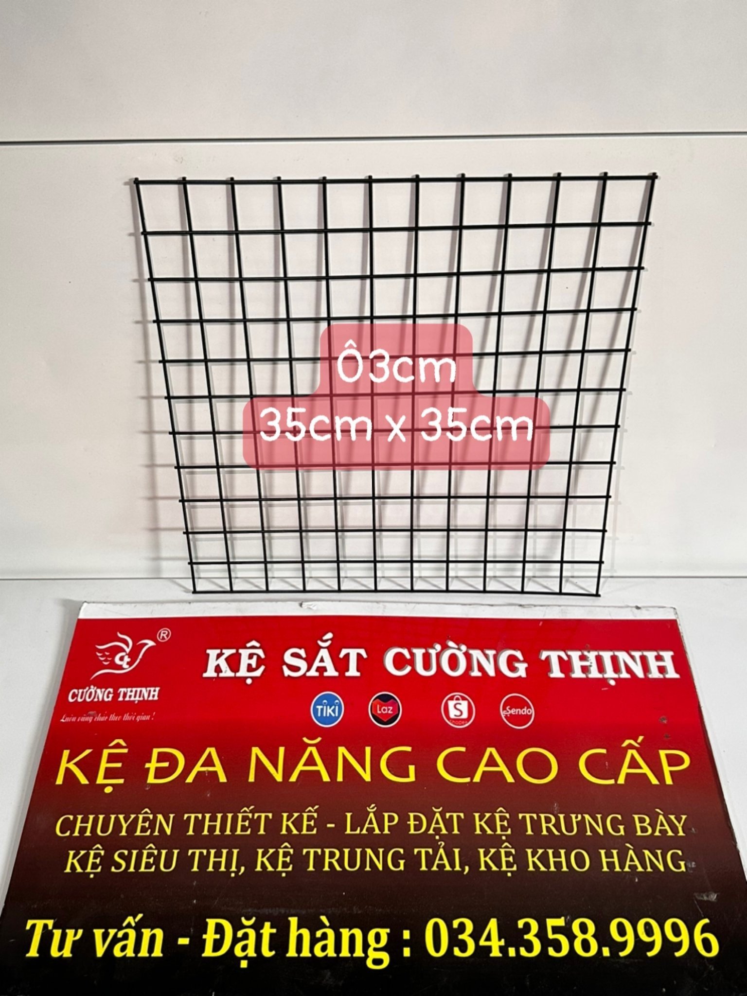 Lưới treo phụ kiên (Kích thước 35cm x 35cm) Ô vuông 3cm, 5cm.