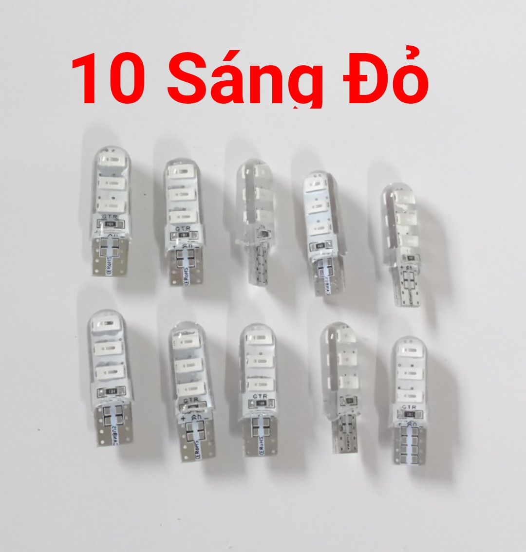 Combo 10 Bóng Đèn LED Chân T10 Cho Xe