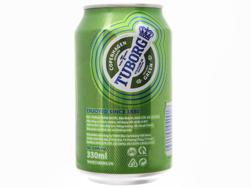 6 lon bia Tuborg 330ml