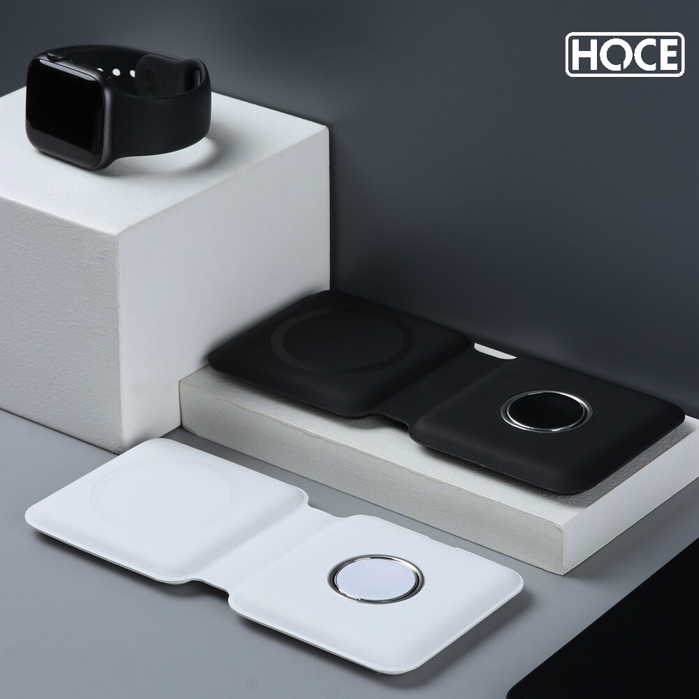 HOCE 2 in 1 Magsafe Charger For iPhone 12 12 Pro Max 13 13 Pro Max 12 13 Mini Phone For Airpods Apple Watch Qi 15W Wirless Charger For Samsung Huawei Fast Charging Duo Phone Accessories