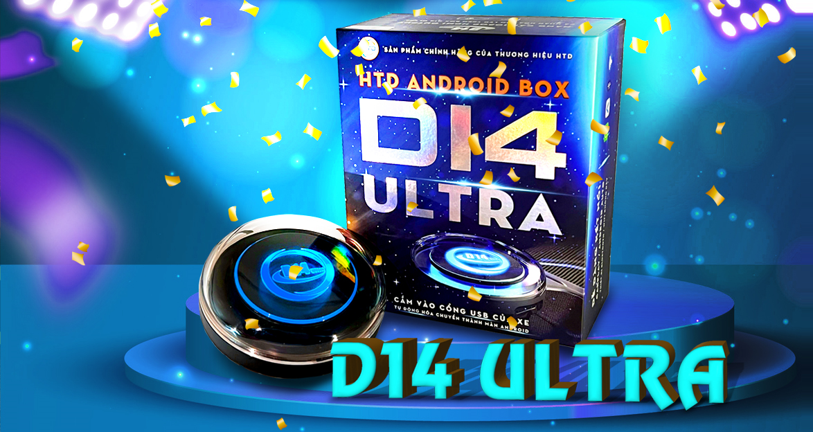 ANDROID BOX Ô TÔ HTD D14 ULTRA [ Bh 2 năm - tặng sim 4G + Vietmap S1]