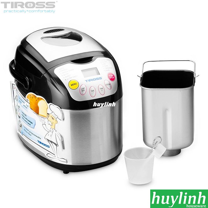 [HCM]Máy làm bánh mì Tiross TS821 - 2 lít - 12 chức năng