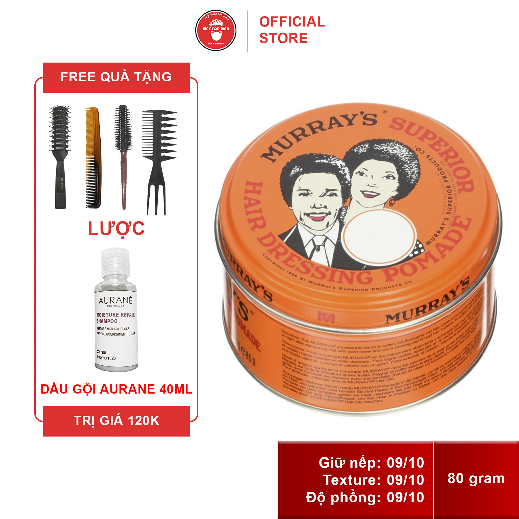 Sáp vuốt tóc Murray's Superior Hair Dressing Pomade