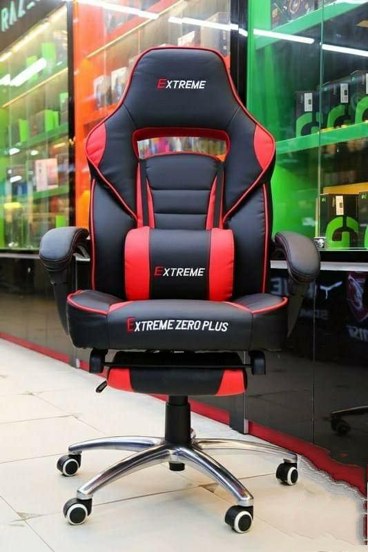 Ghế chơi game, văn phòng cao cấp Extreme Zero Plus có kê chân - Đỏ đen