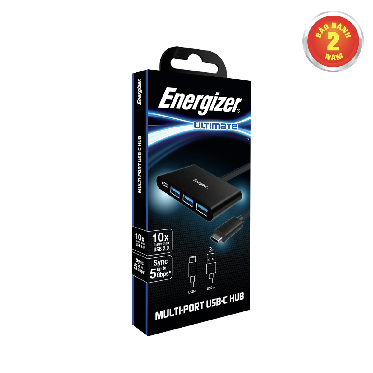 Bộ chuyển USB-C3.1 Hub  Energizer 3USB-A/1USB-C - HC304AC