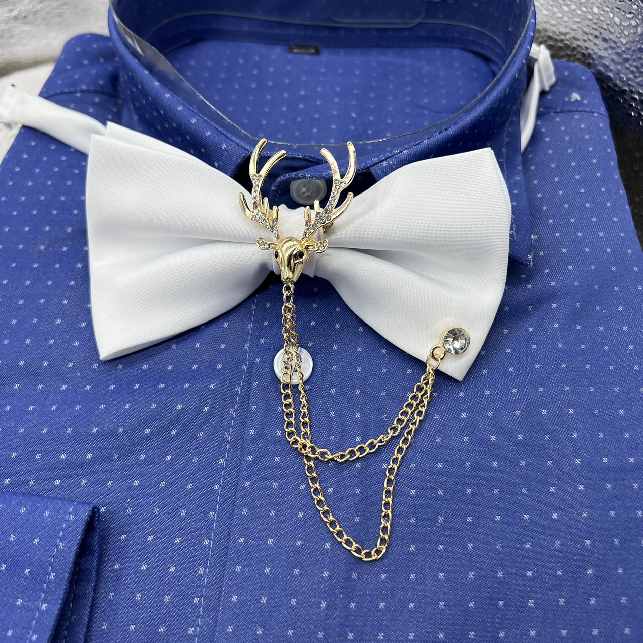 Nơ đeo cổ nam trắng độc đáo dành cho MC - Chú rể- Tiệc cưới Giangpkc 11/2021