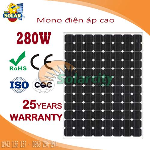 Tấm pin năng lượng mặt trời mono 280w-60v điện áp cao