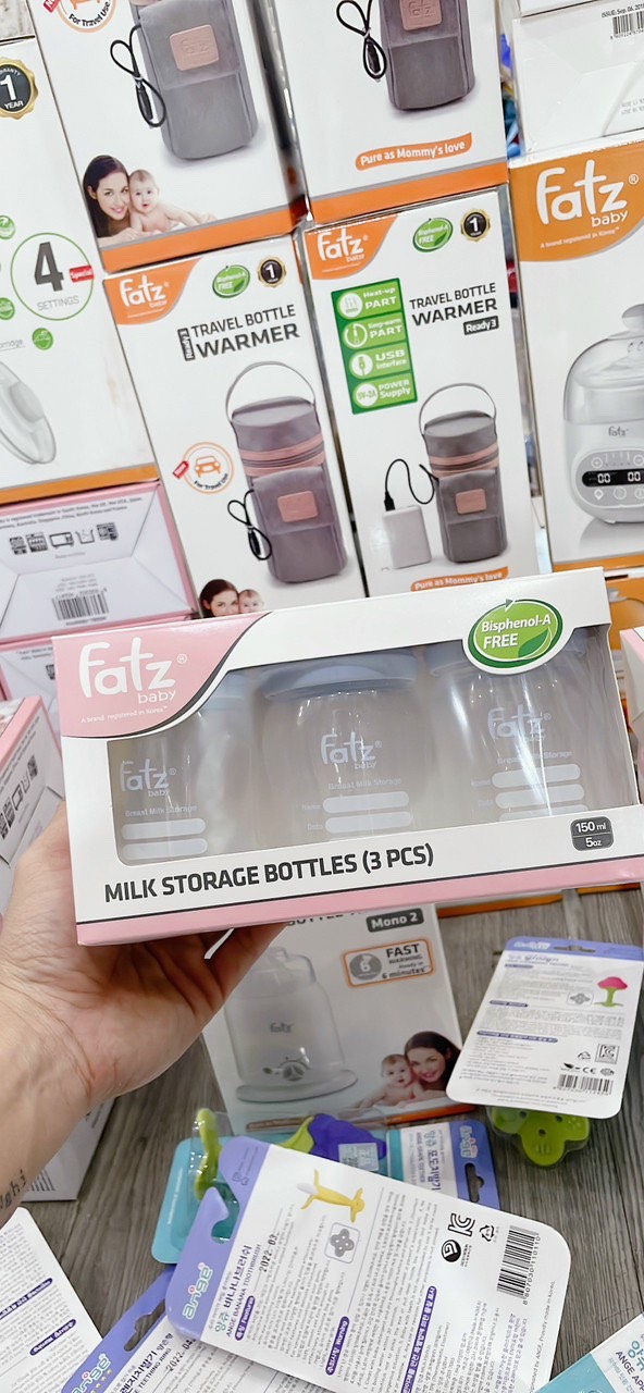 Bình trữ sữa 150ml (bộ 3 bình) Fatzbaby