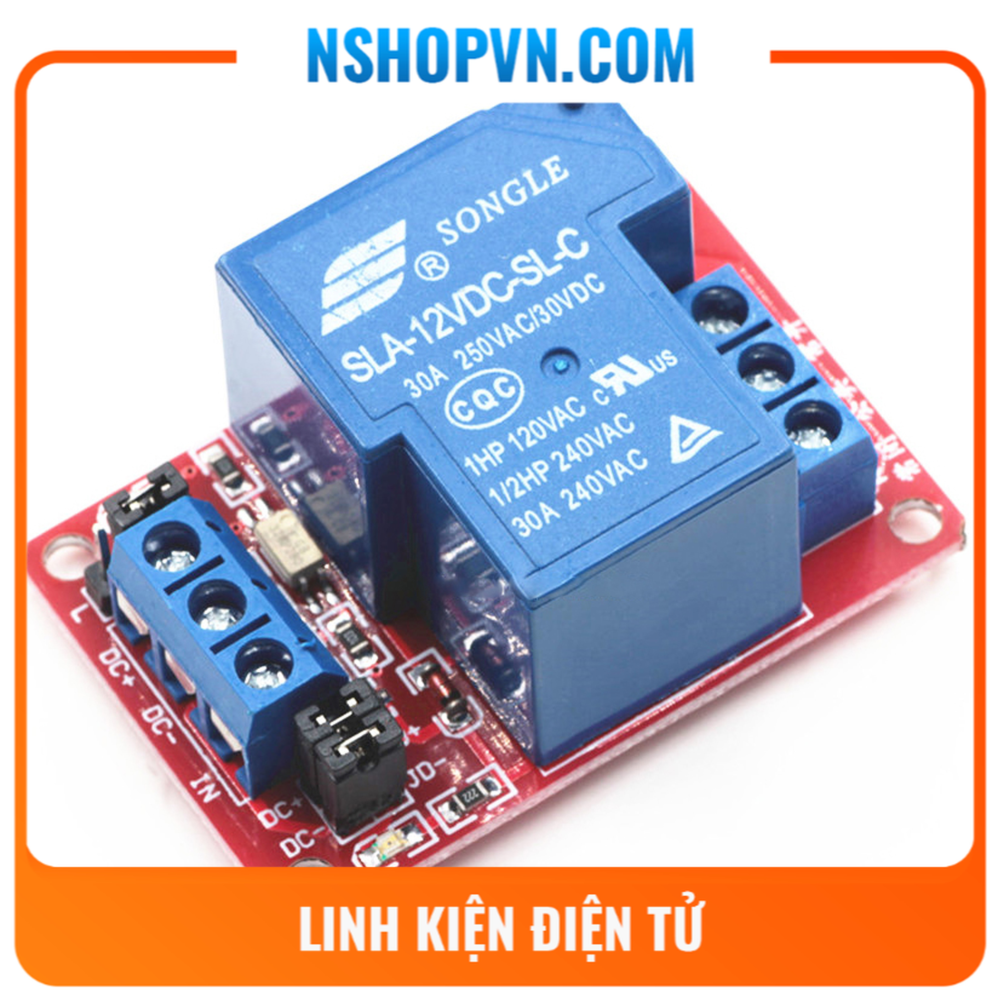 Module 1 Relay Với Opto Cách Ly Kích H/L 12V 30A